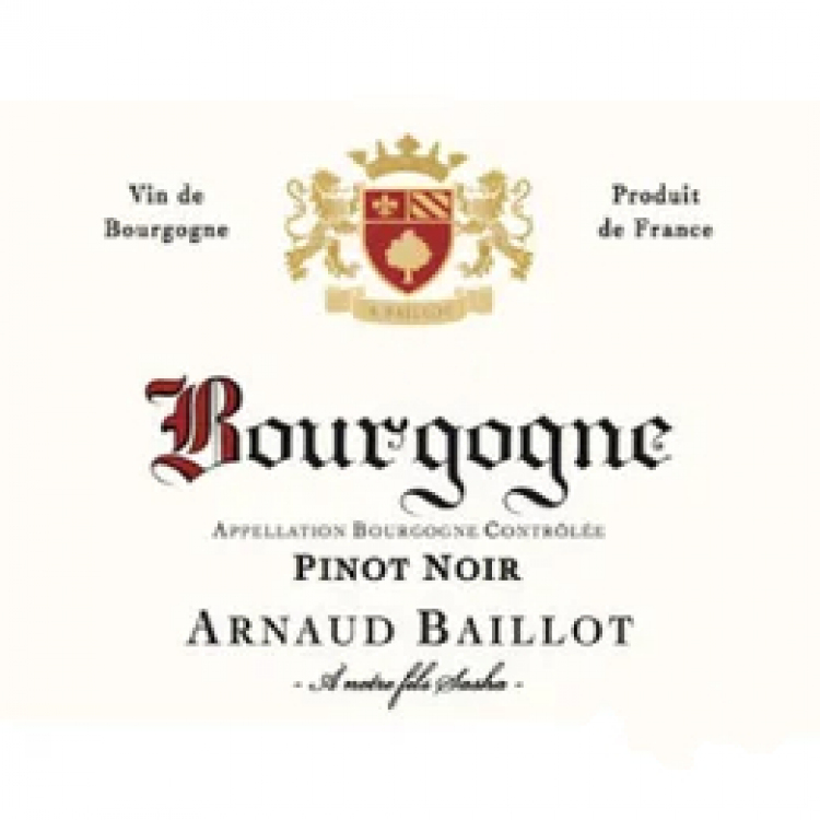 Arnaud Baillot Bourgogne Cote d'Or Pinot Noir 2021 (12x75cl)