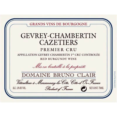 Bruno Clair Gevrey-Chambertin 1er Cru Les Cazetiers 2014 (12x75cl)