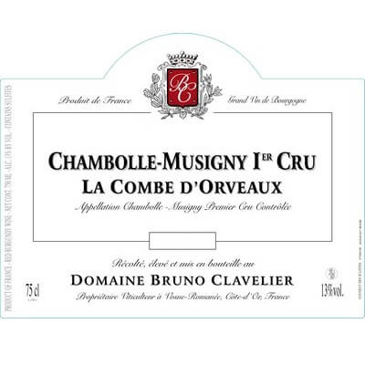 Bruno Clavelier Chambolle-Musigny 1er Cru La Combe d'Orveau 2022 (12x75cl)