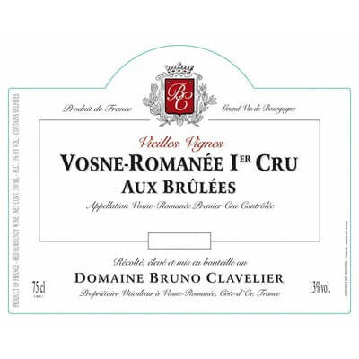 Bruno Clavelier Vosne-Romanee 1er Cru Aux Brulees 2022 (6x75cl)