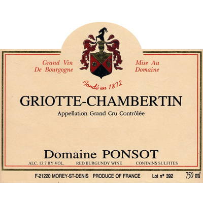 Ponsot Griotte-Chambertin Grand Cru 2009 (6x75cl)