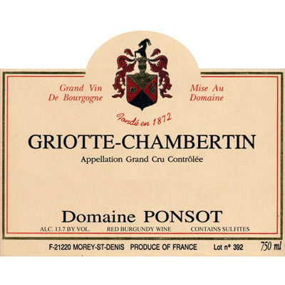 Ponsot Griotte-Chambertin Grand Cru 2013 (6x75cl)