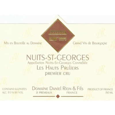Daniel Rion Nuits-Saint-Georges 1er Cru Hauts Pruliers 2014 (6x150cl)