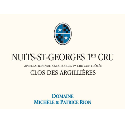 Michele et Patrice Rion Nuits-Saint-Georges 1er Cru Clos des Argillieres 2015 (1x75cl)