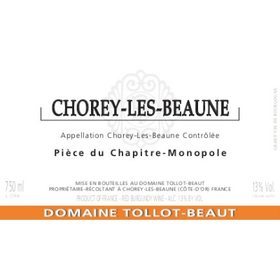 Tollot-Beaut Chorey-Les-Beaune Piece du Chapitre 2019 (6x75cl)