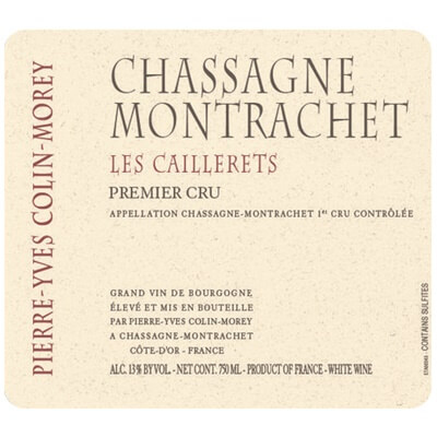 Pierre-Yves Colin-Morey Chassagne-Montrachet 1er Cru Les Caillerets 2018 (1x150cl)