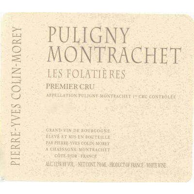 Pierre-Yves Colin-Morey Puligny-Montrachet 1er Cru Les Folatieres 2017 (6x75cl)