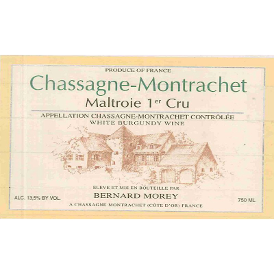 Bernard Morey Chassagne-Montrachet 1er Cru Maltroie Blanc 2021 (6x75cl)