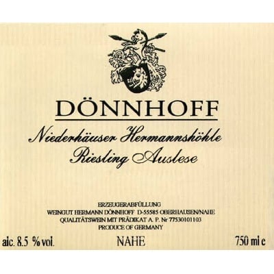 Donnhoff Niederhauser Hermannshohle Riesling Auslese Goldkapsel 2018 (6x37.5cl)