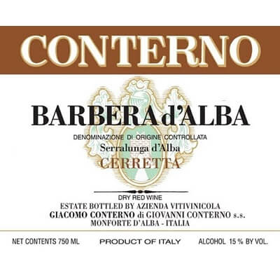 Giacomo Conterno Barbera d'Alba Cerretta 2022 (6x75cl)