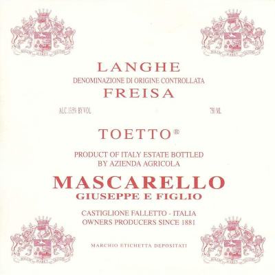 Giuseppe Mascarello Langhe Freisa Toetto 2016 (12x75cl)