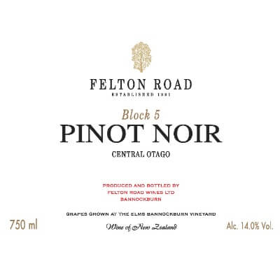 Felton Road Block 5 Pinot Noir 2020 (6x75cl)