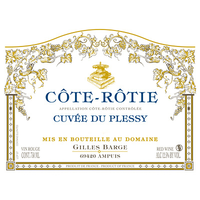 Gilles Barge Cote-Rotie Cuvee du Plessy 2016 (6x75cl)