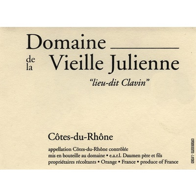 La Vieille Julienne Cotes-du-Rhone Lieu-dit Clavin 2016 (12x75cl)