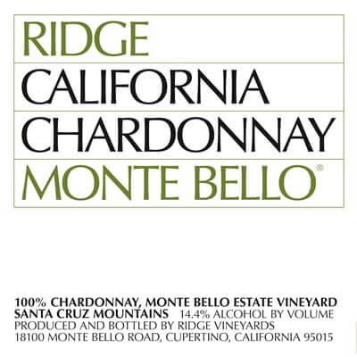 Ridge Monte Bello Chardonnay 2015 (6x75cl)