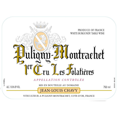 Jean Louis Chavy Puligny-Montrachet 1er Cru Les Folatieres 2018 (12x75cl)