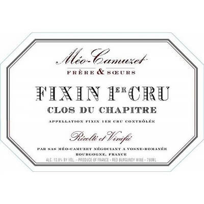 Meo-Camuzet Fixin 1er Cru Clos du Chapitre 2021 (6x75cl)