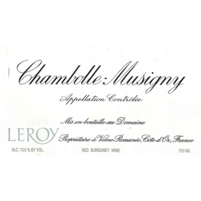 Maison Leroy Chambolle Musigny 1er Cru 2014 (3x75cl)
