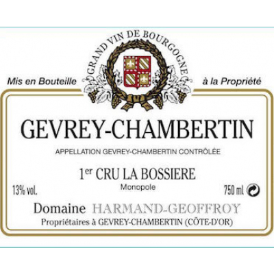 Harmand Geoffroy Gevrey Chambertin 1er Cru La Boissiere 2018 (6x75cl)