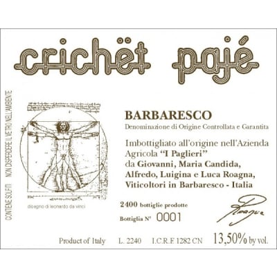 Roagna Barbaresco Crichet Paje 2015 (1x500cl)