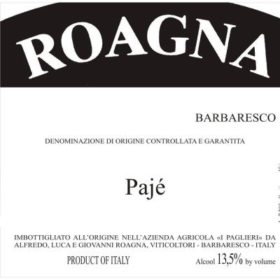 Roagna Barbaresco Paje VV 2009 (6x75cl)