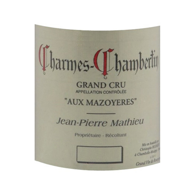 Jean Pierre Mathieu Charmes-Chambertin Grand Cru Aux Mazoyeres 2016 (6x75cl)