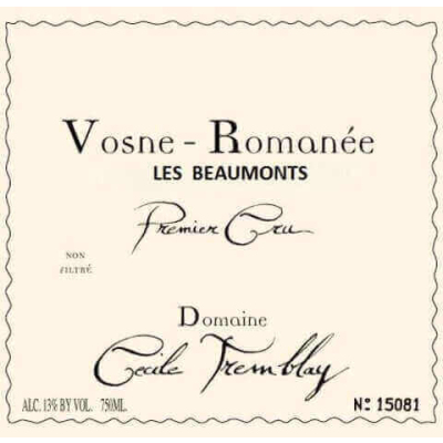 Cecile Tremblay Vosne-Romanee 1er Cru Les Beaumonts 2012 (6x75cl)