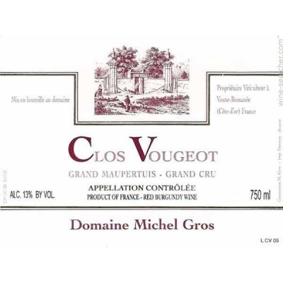 Michel Gros Clos Vougeot Grand Cru Grand Maupertuis 1998 (12x75cl)