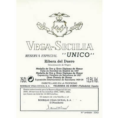Vega Sicilia Unico Reserva Especial Release NV (6x75cl)