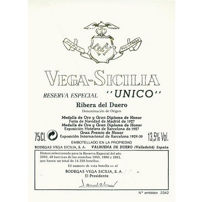 Vega Sicilia Unico Reserva Especial Release 2018 (3x75cl)