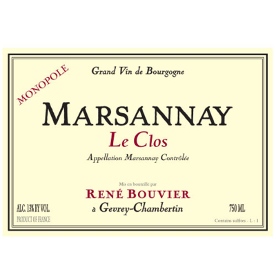 Rene Bouvier Marsannay Blanc Clos 2022 (12x75cl)
