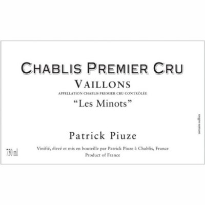 Patrick Piuze Chablis 1er Cru Vaillons les Minots 2022 (12x75cl)