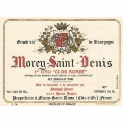 Henri Jouan Morey-Saint-Denis 1er Cru Les Sorbes VV 2016 (6x75cl)