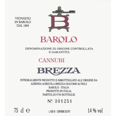 Brezza Barolo Cannubi 2018 (6x75cl)