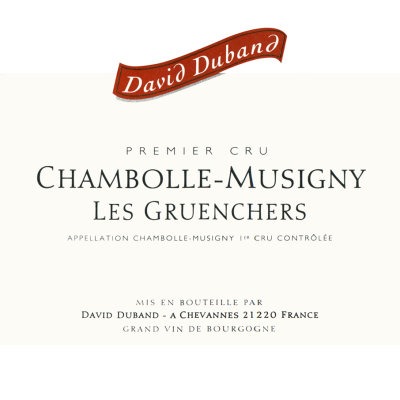 David Duband Chambolle-Musigny 1er Cru Les Gruenchers 2018 (6x75cl)