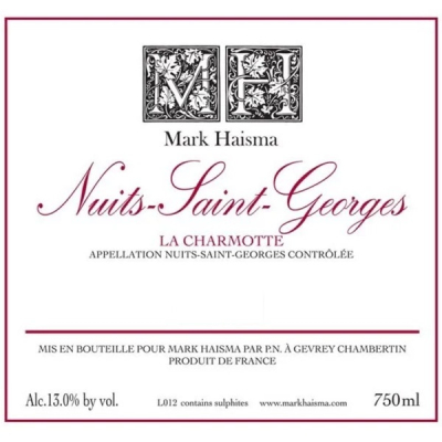 Mark Haisma Nuits-Saint-Georges La Charmotte 2016 (12x75cl)