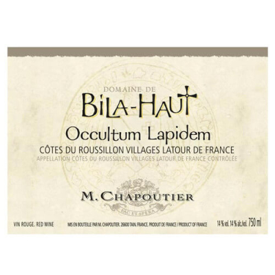 Chapoutier Bila-Haut Cotes-du-Rousillon Latour de France Occultum Lapidem 2016 (1x150cl)