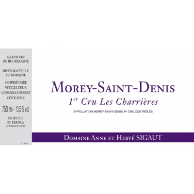 Anne et Herve Sigaut Morey-Saint-Denis 1er Cru Les Charrieres 2019 (6x75cl)