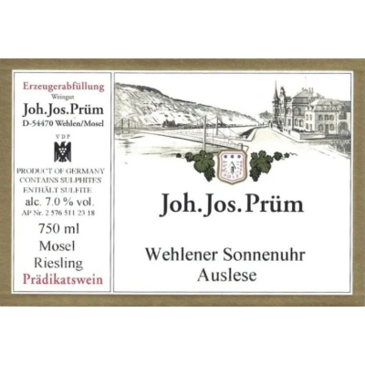 Joh Jos Prum Wehlener Sonnenuhr Riesling Auslese Goldkapsel Auction 2016 (1x150cl)