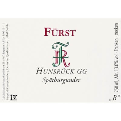 Rudolf Furst Burgstadter Hundsruck Spatburgunder GG 2021 (6x75cl)