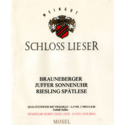 Lieser Brauneberger Juffer Sonnenuhr Riesling Spatlese Auktion 2014 (6x75cl)