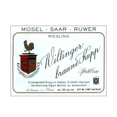 Egon Muller Scharzhof Gallais Wiltinger Braune Kupp Riesling Spatlese 2022 (1x75cl)