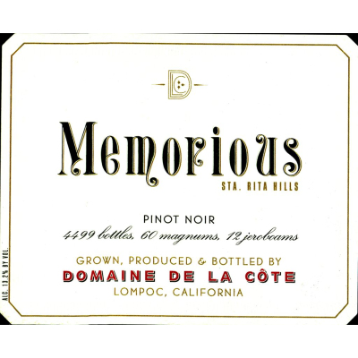Domaine de la Cote Memorious Pinot Noir 2021 (1x75cl)