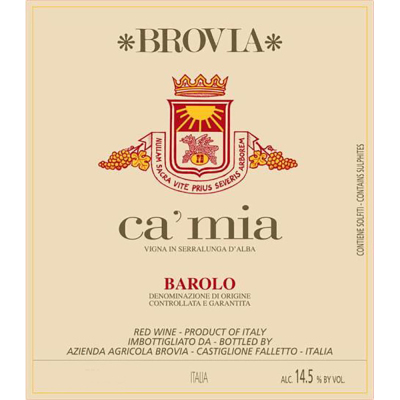 Brovia Barolo Brea Vigna Ca'mia 2012 (12x75cl)