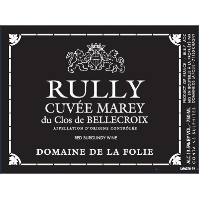 Folie Rully Clos Bellecroix Cuvee Marey 2017 (6x75cl)