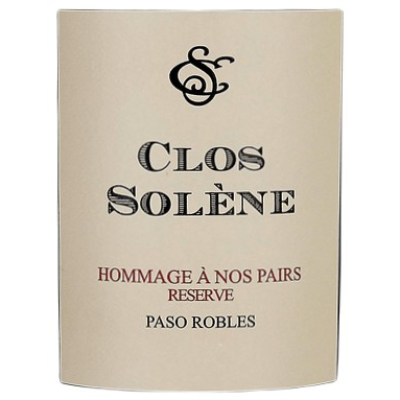 Clos Solene Paso Robles Hommage A Nos Pairs Reserve 2018 (6x75cl)