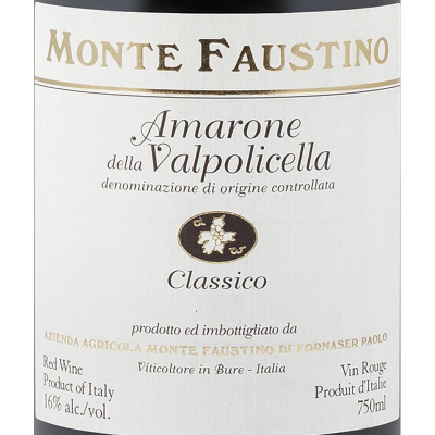 Monte Faustino Fornaser Amarone della Valpolicella Classico 2017 (6x75cl)