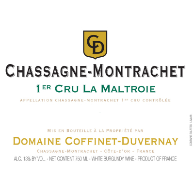 Coffinet-Duvernay Chassagne Montrachet 1er Cru La Maltroie Blanc 2020 (6x75cl)
