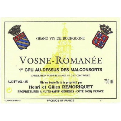 Henri & Gilles Remoriquet Vosne Romanee Au Dessus Malconsorts 2019 (1x75cl)