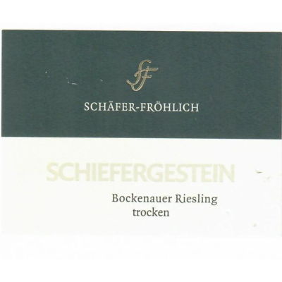 Schafer Frohlich Schiefergestein Bockenauer Riesling Trocken 2020 (6x75cl)